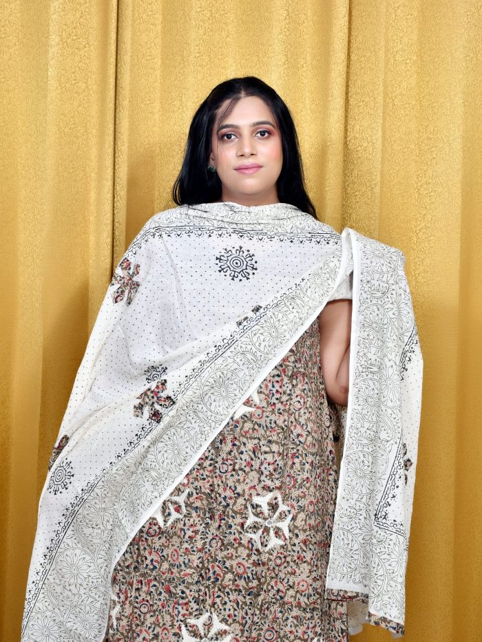 Pink & White Pure Cotton Embroidered Suit Set