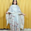 Sage Green Linen Suit with Stylish Embroidered Borders